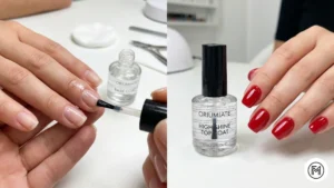 " Seasonal Protection: "Woman wearing gardening gloves to protect her manicure from outdoor chores and sunlight."