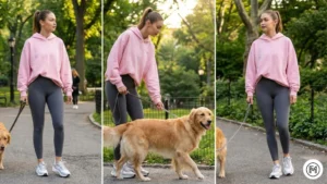 17 Athleisure & Hoodie Casual spring athleisure look with an oversized pastel pink hoodie and charcoal grey leggings.