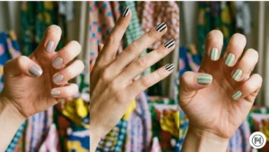 French Tips Twist: A fresh take on French tips for short nails using pastel lavender and soft blue colors.
