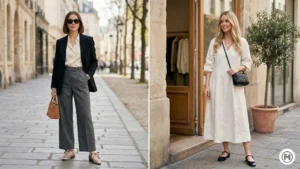 16- Ballet Flats: Trendy spring 2026 footwear featuring satin pointed-toe and patent leather square-toe ballet flats.