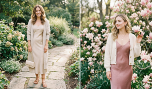 A wide-angle landscape photograph of snow-capped mountains reflecting perfectly in a still, emerald-green lake, under a blue sky with soft white clouds.