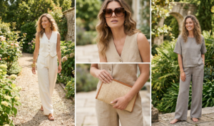 A close-up portrait of an elderly man with a kind expression, craggy face, and a grey beard, smiling while holding a ceramic cup of hot coffee on a porch.