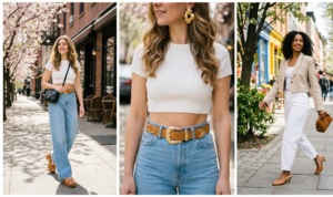A photograph of a person's hand holding a single, vibrant red strawberry with a few green leaves, freshly picked and ready for eating, with a garden background.