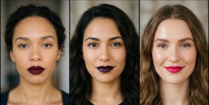 An aerial photograph looking directly down onto a busy city intersection at night, with car headlights and taillights creating streaking light trails against the dark pavement.