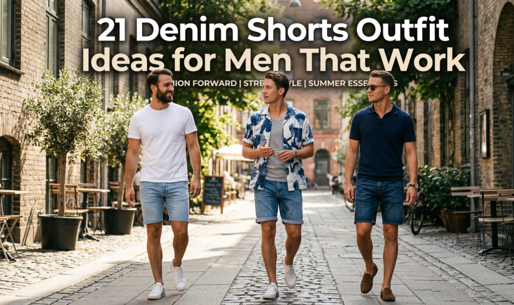 A natural, candid-style composite photo in a 16:9 aspect ratio, presented as a quadriptych collage with one small scenic insert. The image features a South Asian man in four distinct photos, all wearing denim shorts and different bold patterned shirts, enjoying a vibrant beach vacation in Pakistan. The collage includes panels of him walking past colorful beach stalls with an Urdu sign, sitting relaxed on tiled steps drinking, standing on a sandy beach with boats in the ocean, and at a busy beach bazaar with decorative flags. A small landscape photo of the ocean is also included. The image has a bright light and natural grain.