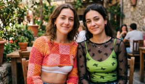 A detailed, close-up photograph of a vibrant fruit bowl on a wooden table, filled with fresh apples, oranges, grapes, and a sliced watermelon, bathed in soft, natural daylight from a window.