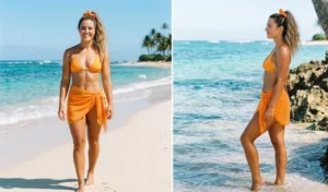 Orange bikini with matching scrunchie