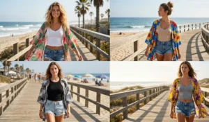 Floral kimonos and denim cutoffs