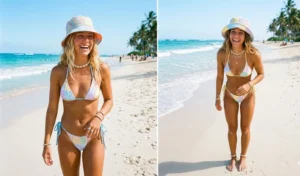 Patchwork bucket hats and pastel bikinis